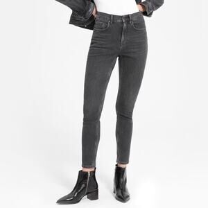 Everlane High Rise Ankle Jeans in faded black size 27